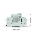 2-conductor fuse terminal block; for cylindrical fuses 10 x 38 mm; 13/32" x 11/2"; 1-pole; without blown fuse indication; for DIN-rail 35 x 15 and 35 x 7.5; 16 mm²; CAGE CLAMP®; 16,00 mm²; light gray