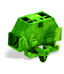 4-conductor terminal block; without push-buttons; with snap-in mounting foot; for plate thickness 0.6 - 1.2 mm; Fixing hole 3.5 mm Ø; 2.5 mm²; CAGE CLAMP®; 2,50 mm²; green-yellow