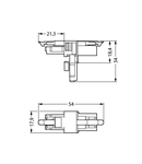 T-distribution connector; 3-pole; Cod. A; 1 input; 2 outputs; 2 locking levers; black