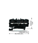 3-conductor through terminal block; 2.5 mm²; suitable for Ex e II applications; side and center marking; for DIN-rail 35 x 15 and 35 x 7.5; Push-in CAGE CLAMP®; 2,50 mm²; black