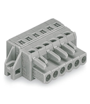 1-conductor female plug; clamping collar; 2.5 mm²; Pin spacing 5 mm; 5-pole; 2,50 mm²; gray