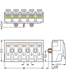 Lighting connector; push-button, external; with direct ground contact; 5-pole; Lighting side: for solid conductors; Inst. side: for all conductor types; max. 2.5 mm²; Surrounding air temperature: max 85°C (T85); 2,50 mm²; white