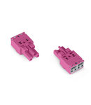 Socket; 2-pole; Cod. B; 4,00 mm²; pink