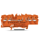 4-conductor disconnect/test terminal block; with test option; orange disconnect link; for DIN-rail 35 x 15 and 35 x 7.5; 2.5 mm²; Push-in CAGE CLAMP®; 2,50 mm²; orange