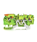 3-conductor ground terminal block; 2.5 mm²; with test port; side and center marking; for DIN-rail 35 x 15 and 35 x 7.5; Push-in CAGE CLAMP®; 2,50 mm²; green-yellow