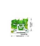 1-conductor/1-pin ground carrier terminal block; for DIN-rail 35 x 15 and 35 x 7.5; Push-in CAGE CLAMP®; 1,00 mm²; green-yellow