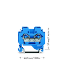 2-conductor through terminal block; 6 mm²; suitable for Ex i applications; lateral marker slots; for DIN-rail 35 x 15 and 35 x 7.5; CAGE CLAMP®; 6,00 mm²; blue