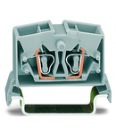 4-conductor miniature through terminal block; 2.5 mm²; with test option; center marking; for DIN-rail 35 x 15 and 35 x 7.5; CAGE CLAMP®; 2,50 mm²; orange