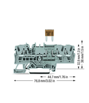 3-conductor fuse terminal block; for mini-automotive blade-style fuses; per DIN 7258-3f, ISO 8820-3; with test option; without blown fuse indication; 2.5 mm²; Push-in CAGE CLAMP®; 2,50 mm²; gray