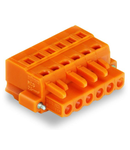 1-conductor female plug; Screw flange; 2.5 mm²; Pin spacing 5.08 mm; 3-pole; 2,50 mm²; orange