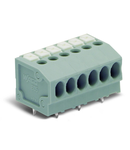 PCB terminal block; push-button; 1.5 mm²; Pin spacing 3.5 mm; 5-pole; Push-in CAGE CLAMP®; 1,50 mm²; gray