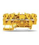4-conductor through terminal block; 2.5 mm²; suitable for Ex e II applications; side and center marking; for DIN-rail 35 x 15 and 35 x 7.5; Push-in CAGE CLAMP®; 2,50 mm²; yellow