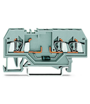 Component terminal block; 3-conductor; with diode 1N4007; anode, left side; for DIN-rail 35 x 15 and 35 x 7.5; 2.5 mm²; CAGE CLAMP®; 2,50 mm²; gray