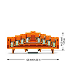 4-level same potential terminal block; for 35 x 7.5 mounting rail; 1,50 mm²; orange