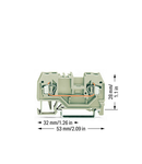 2-conductor through terminal block; 2.5 mm²; suitable for Ex e II applications; center marking; for DIN-rail 35 x 15 and 35 x 7.5; CAGE CLAMP®; 2,50 mm²; light gray