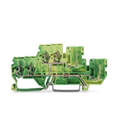 Double-deck terminal block; 4-conductor ground terminal block; PE; internal commoning; for DIN-rail 35 x 15 and 35 x 7.5; 2.5 mm²; CAGE CLAMP®; 2,50 mm²; green-yellow