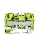 2-conductor ground terminal block; 6 mm²; with test port; side and center marking; for DIN-rail 35 x 15 and 35 x 7.5; Push-in CAGE CLAMP®; 6,00 mm²; green-yellow