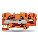 3-conductor through terminal block; 6 mm²; suitable for Ex e II applications; side and center marking; for DIN-rail 35 x 15 and 35 x 7.5; Push-in CAGE CLAMP®; 6,00 mm²; orange