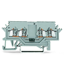 Component terminal block; 4-conductor; with diode 1N4007; anode, left side; for DIN-rail 35 x 15 and 35 x 7.5; 1.5 mm²; CAGE CLAMP®; 1,50 mm²; gray