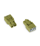 Plug; 2-pole; Cod. B; 4,00 mm²; light green