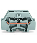 2-conductor terminal block; suitable for Ex i applications; without push-buttons; with snap-in mounting foot; for plate thickness 0.6 - 1.2 mm; Fixing hole 3.5 mm Ø; 2.5 mm²; CAGE CLAMP®; 2,50 mm²; blue