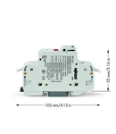 2-conductor fuse terminal block; for cylindrical fuses 10 x 38 mm; 13/32" x 11/2"; 1-pole; with blown fuse indication; for DIN-rail 35 x 15 and 35 x 7.5; 16 mm²; CAGE CLAMP®; 16,00 mm²; light gray