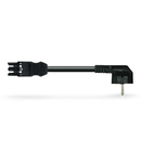 pre-assembled interconnecting cable; Socket/SCHUKO plug; 3-pole; Cod. A; H05VV-F 3G 1.5 mm²; 2 m; 1,50 mm²; black