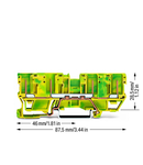 4-pin ground carrier terminal block; for DIN-rail 35 x 15 and 35 x 7.5; green-yellow