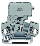 2-conductor fuse terminal block; with pivoting fuse holder; for 5 x 30 mm miniature metric fuse; without blown fuse indication; for DIN-rail 35 x 15 and 35 x 7.5; 4 mm²; CAGE CLAMP®; 4,00 mm²; gray