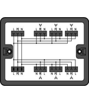 Distribution box; Single-phase current (230 V); 1 input; 7 outputs; Cod. A; MIDI; black