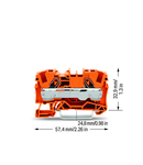 2-conductor through terminal block; 6 mm²; suitable for Ex e II applications; side and center marking; for DIN-rail 35 x 15 and 35 x 7.5; Push-in CAGE CLAMP®; 6,00 mm²; orange