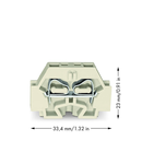 2-conductor terminal block; suitable for Ex e II applications; without push-buttons; with fixing flange; for screw or similar mounting types; Fixing hole 3.2 mm Ø; 4 mm²; CAGE CLAMP®; 4,00 mm²; light gray