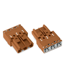 Plug; 3-pole; Cod. S; 4,00 mm²; brown