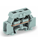 2-conductor terminal block; without push-buttons; with fixing flange; for screw or similar mounting types; Fixing hole 3.2 mm Ø; 2.5 mm²; CAGE CLAMP®; 2,50 mm²; gray