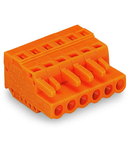 1-conductor female plug; with integrated end plate; 2.5 mm²; Pin spacing 5.08 mm; 4-pole; 2,50 mm²; orange