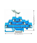 Triple-deck terminal block; Through/through/through terminal block; for DIN-rail 35 x 15 and 35 x 7.5; 2.5 mm²; CAGE CLAMP®; 2,50 mm²; blue/blue/blue