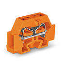 2-conductor terminal block; without push-buttons; with fixing flange; for screw or similar mounting types; Fixing hole 3.2 mm Ø; 4 mm²; CAGE CLAMP®; 4,00 mm²; orange