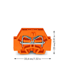 2-conductor terminal block; without push-buttons; with fixing flange; for screw or similar mounting types; Fixing hole 3.2 mm Ø; 4 mm²; CAGE CLAMP®; 4,00 mm²; orange