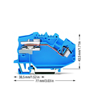 1-conductor N-disconnect terminal block; 4 mm²; CAGE CLAMP®; 4,00 mm²; blue