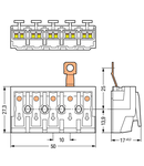 Lighting connector; push-button, external; with screw-type ground contact; 5-pole; Lighting side: for solid conductors; Inst. side: for all conductor types; max. 2.5 mm²; Surrounding air temperature: max 85°C (T85); 2,50 mm²; white