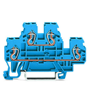 Double-deck terminal block; Through/through terminal block; N/N; suitable for Ex i applications; for DIN-rail 35 x 15 and 35 x 7.5; 2.5 mm²; CAGE CLAMP®; 2,50 mm²; blue