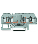 Component terminal block; 3-conductor; with diode 1N5408; anode, left side; for DIN-rail 35 x 15 and 35 x 7.5; 4 mm²; CAGE CLAMP®; 4,00 mm²; gray