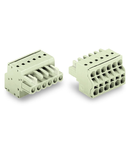 2-conductor female connector; 100% protected against mismating; 2.5 mm²; Pin spacing 5 mm; 2-pole; 2,50 mm²; light gray
