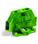 2-conductor terminal block; without push-buttons; with fixing flange; for screw or similar mounting types; Fixing hole 3.2 mm Ø; 1.5 mm²; CAGE CLAMP®; 1,50 mm²; green-yellow