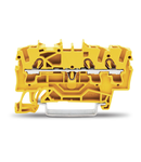 3-conductor through terminal block; 2.5 mm²; suitable for Ex e II applications; side and center marking; for DIN-rail 35 x 15 and 35 x 7.5; Push-in CAGE CLAMP®; 2,50 mm²; yellow