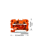 2-conductor through terminal block; 4 mm²; suitable for Ex e II applications; side and center marking; for DIN-rail 35 x 15 and 35 x 7.5; Push-in CAGE CLAMP®; 4,00 mm²; orange