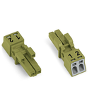 Socket; 2-pole; Cod. B; 1,50 mm²; light green