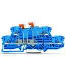 Double-deck, double-disconnect terminal block; with 2 pivoting knife disconnects; for DIN-rail 35 x 15 and 35 x 7.5; 2.5 mm²; Push-in CAGE CLAMP®; 2,50 mm²; blue