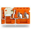 Stackable 2-conductor PCB terminal block; with knife disconnect; 2.5 mm²; Pin spacing 5.08 mm; 1-pole; CAGE CLAMP®; 2,50 mm²; orange