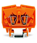 2-conductor miniature through terminal block; 2.5 mm²; with test option; center marking; for DIN-15 rail; CAGE CLAMP®; 2,50 mm²; orange